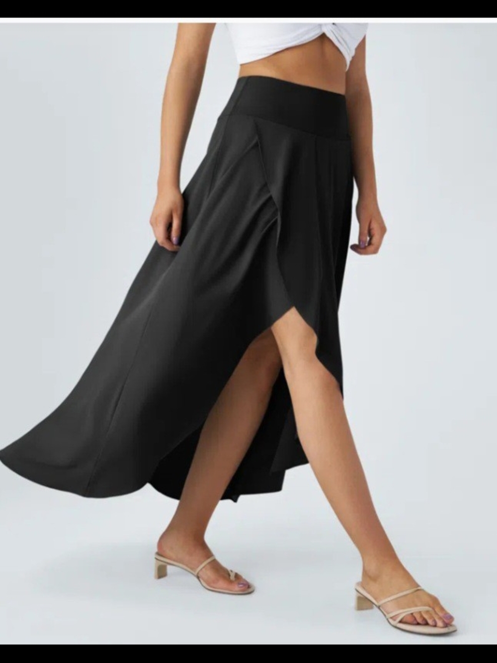 Halara Breezeful™ High Waisted High Low Ruffle 2-in-1 Flowy Quick Dry Casual - Picture 4 of 8